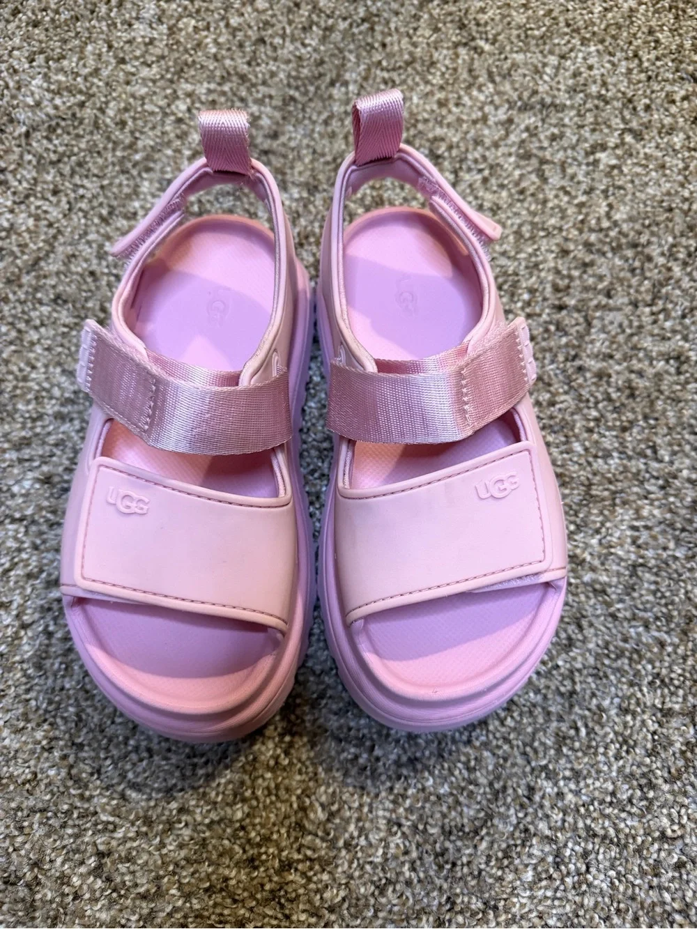 UGG K Goldenglow Pink Strappy Platform Sandals Size 13 Kids